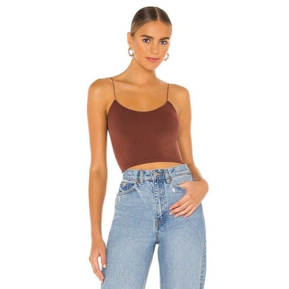 Free People X REVOLVE Brami Skinny Strap Tank Top Cappuccino XS/S NWOT $20 - Picture 2 of 5